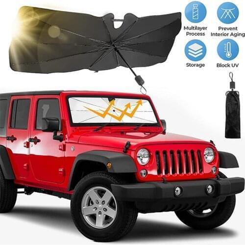 New Car Windshield Cover UV Protection Sun Shade Car Parasol Front Window Prevent Falling Wear-resistant Folding Auto Umbrella