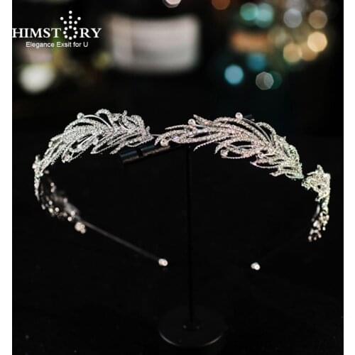 Himstory Simple Leaf Bridal Headband Exquisite Headdress Wedding Dress Hairband Hair Accessories