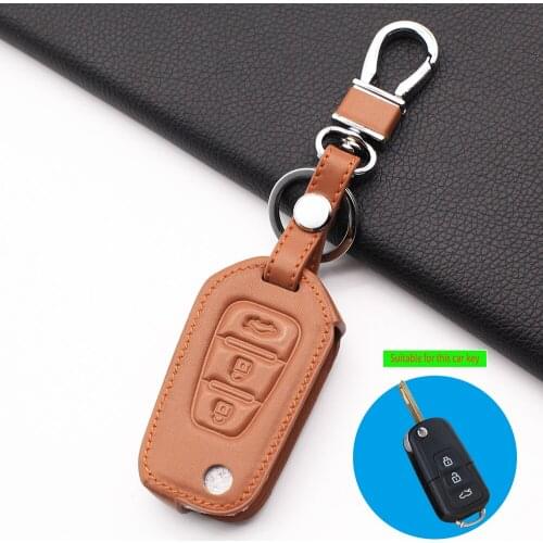 New Styles leather remote control key cover case for lifan x60 auto parts 3 button folding keyboard cover car style