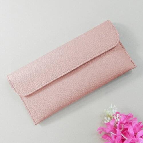 New Womens Wallet Long Purse With Metal Buckle Fashion Thin Leather Purse Wallets For Money Card Holder Porte Monnaie Femme