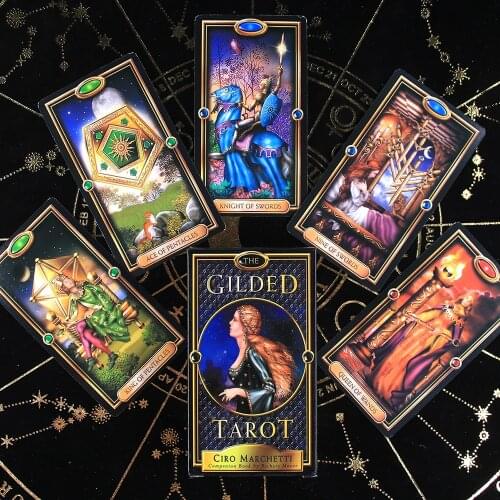 The Gilded Tarot Deck Card and Electronic Guidebook Tarot Game Toy Tarot Divination Oracles by Tarot expert Barbara Moore