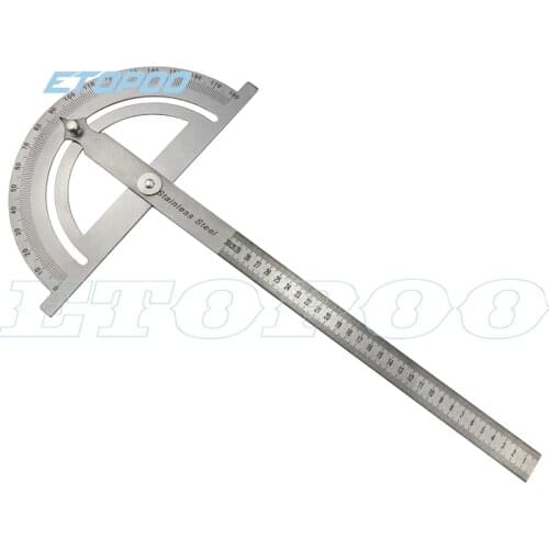 30CM Professional Stainless Steel protractor angle finder 180 Degree Adjustable Woodworking Measurement Protractor Ruler Caliper