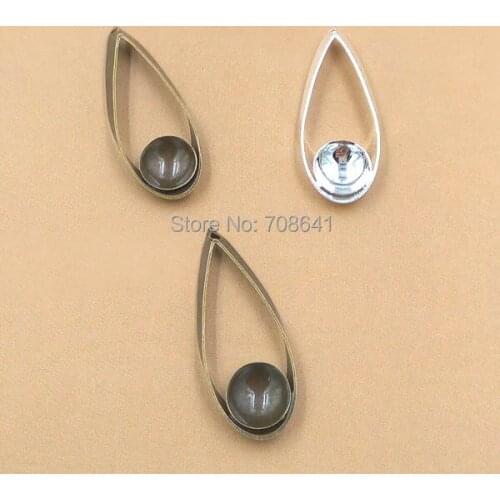 Blank Bezel Bases w/ 8mm Inner Round Bezel CABs Cabochons Filigree Flower Pendant Settings DIY Findings Clothing Accessories