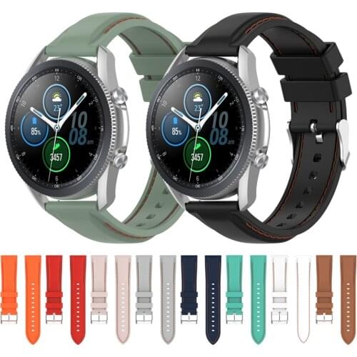 Suture Silicone Band For Samsung Galaxy Watch 3 41mm 45mm Wriststrap for Gear S3 Classic&Frontier Watchband Bracelet Accessories
