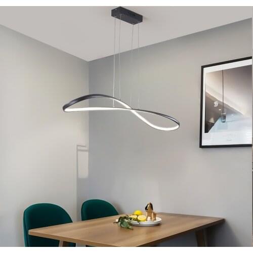 Modern LED Pendant lights for living dining room Kitchen Room Matte Black/White Finished aluminum body Pendant lamp AC90-260V