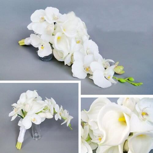MagiDeal Bouquet Wedding Bridal Artificial Silk Flower Calla Lily Orchids