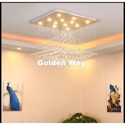 LED Golden Crystal Ceiling Lights For Living Room Luminarias Para Sala Plafon LED Crystal AC Ceiling Lamp Fixtures Free Shipping