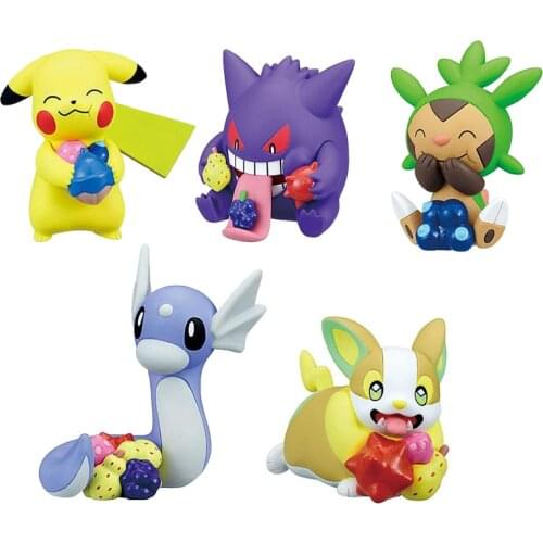 TAKARA TOMY T-ARTS Gacha Toys Pokemon Anime Figure Pikachu Gengar Yamper Chespin Dratini Action Figure Model Gifts For Children