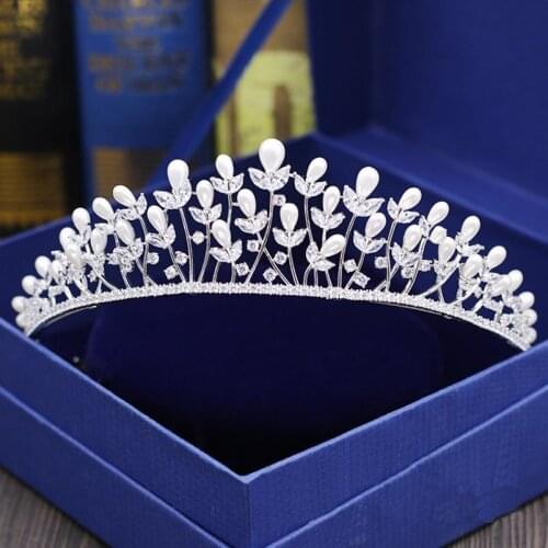 Red Trees Brand High Quality Luxury AAA Cubic Zirconia Wedding Crown Tiaras Jewelry Fashion Bridal Hair Accessories Headpiece