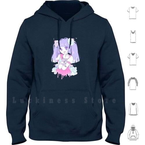 Ice Cream Hoodies Long Sleeve Anime Bdsm Kawaii Cute Pastel Menhera Pink Lewd Hentai