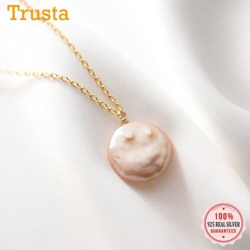 TrustDavis Luxury 925 Sterling Silver Sweet Irregular Baroque Pearl Choker Short Necklace For Women Wedding S925 Jewelry DA1769