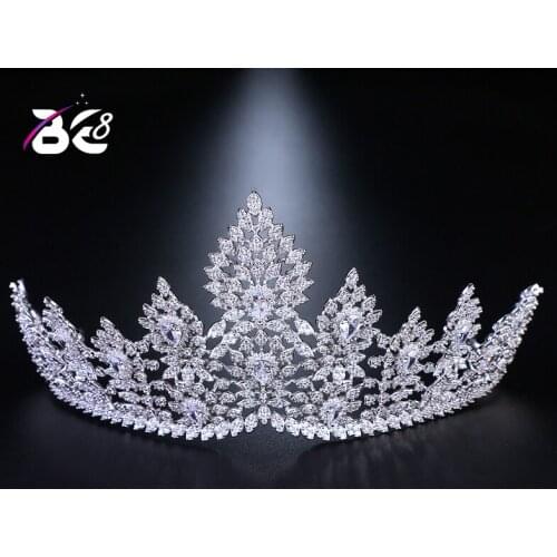 Be 8 2018 New Fashion Luxury Crystal Women Bride Tiaras Crwon AAA Cubic Zirconia Pageant Hair Accessories Fashion Jewelry H045