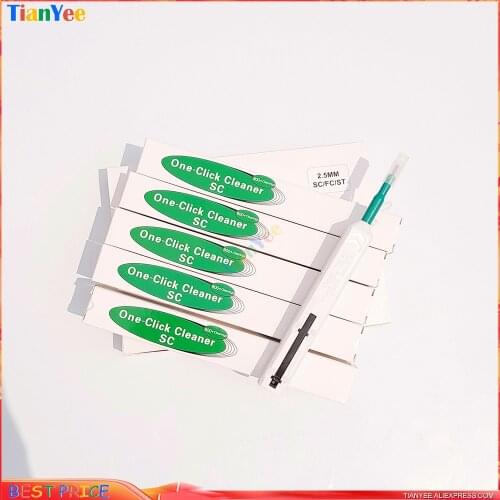 10PCS free shipping AB11A for SC/FC/ST One Click Cleaner tool 2.5mm Universal Connector Fiber Optic Cleaning Pen