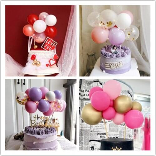 10pcs/lot 5Inch Color Balloon Cake Topper Cloud Shape Confetti Balloons Birthday Baby Shower Wedding Party Decor Home Supplies