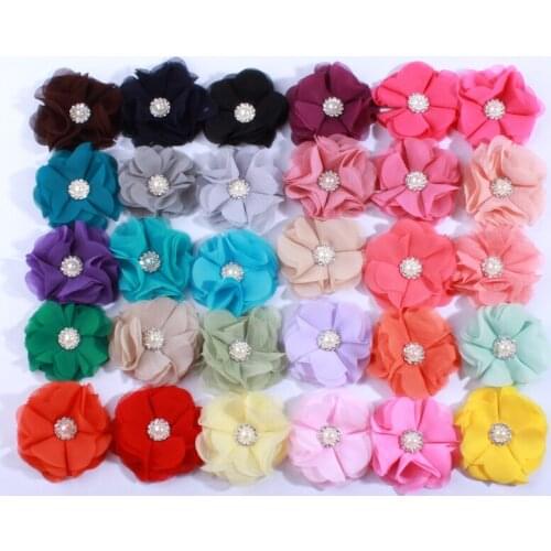 120PCS 5.5CM New Born Chiffon Fabric Flower For Home Decoration Artificial Flowers For Wedding Invitation