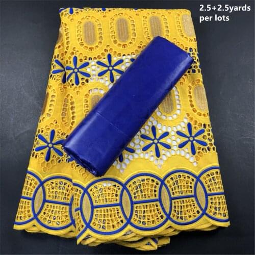 2.5 +2.5 Yards Latest Bazin Riche Getzner 2020 New Female And Embroidered Fabric Cotton Lace Dubai Swiss Voile Lace CP015