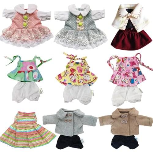 30cm Doll Clothes for Rabbits/Cats/Bears Plush Toys Dress Skirt Coat Clothes Accessories for 1/6 BJD Dolls Girls Kids Gifts