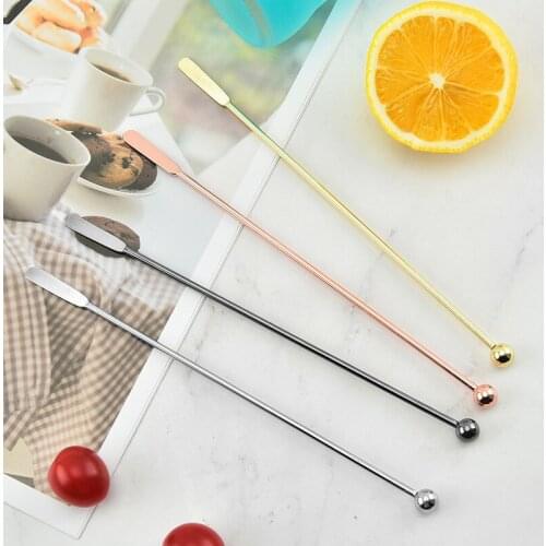 5pcs 21cm Stainless Steel Mixing Stirrers Sticks Teadrop Coffee Sticks Cocktail Bartender Swizzle Tools Kitchen Bar Accessories