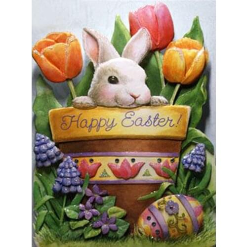 Diamant Schilderij Nieuwe Pasen Konijn 5d Diamant Borduurwerk Koop Cartoon Foto 'S Van Steentjes Mozaïek Craft Kit