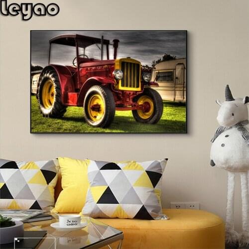 Retro Car Agriculture Tractor diamond Painting cross stitch Wall Pictures for Living Room Cuadros full diamond embroidery crafts