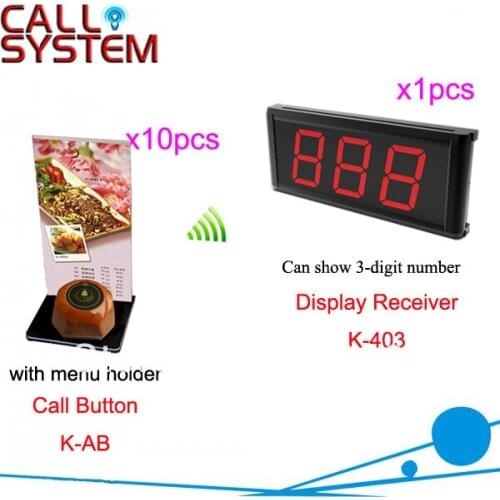Wireless Call Bell System for Restaurant Cafe Hotel Casino button can be personalized display show 3-digit number Free Shipping