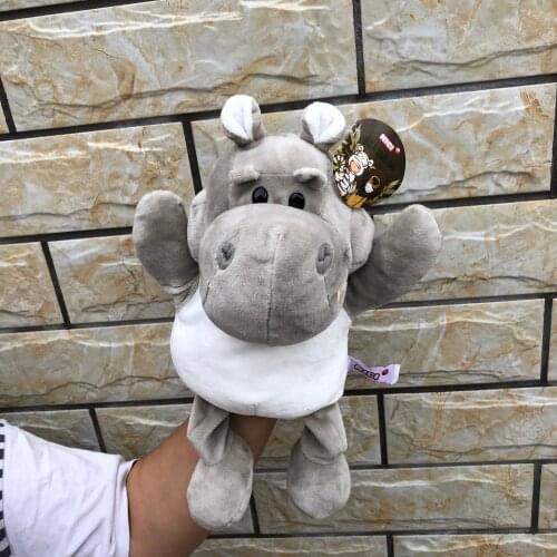 30cm Stereo Hand Puppets Plush Velour cartoon for Kid Child Gifts Learning Aid Toy with foot telling story turtle hippo sheep