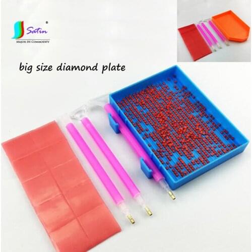 DIY Diamond Painting Tool Set,Blue/orange Big Size Diamond Painting Tool Plate With Wax Fast Diamond Pen Kit S0344L