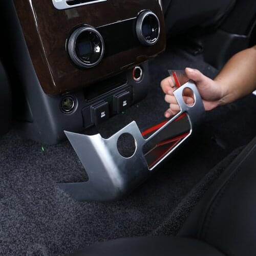 For Land Rover Range Rover Vogue 13-21 ABS Silver Car Rear cigarette lighter cover Air Outlet Anti kick Stickers Car Accessories