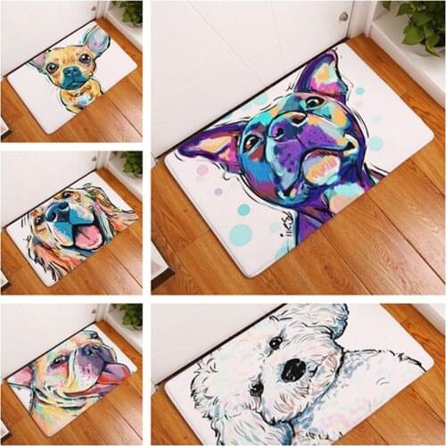 40x60cm Home Lovely Dog Design Floor Mat Entrance Doormat Floor Rug Anti-slip Door Mat Bathroom Kitchen Mat Kitchen Carpet Decor
