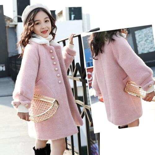 Girls Jackets Autumn Winter Thicken Warm Coats Kids Outwear Fashion Turn Down Collar Coat 3 4 6 8 10 12 Years Children Clothes