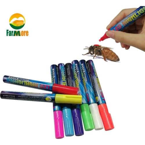 1Pc Queen Bee Marker Pen Set 8 Colors Bee Queen Marking Electronic Highlighter Beekeeper Equipment Beekeeping Tools