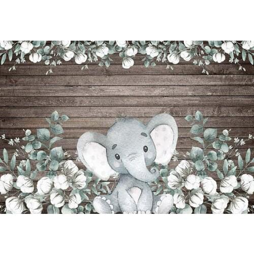 Sweet Boy Elephant Baby Shower Party Backdrop Cute Grey Baby Peanut Banners Newborn Portrait Background Poster Studio Decoration