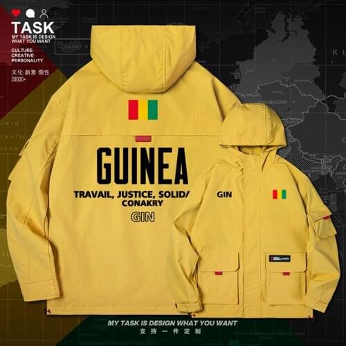 Republic of Guinea GIN Guinean GN men jacket hooded nation flag mens for men clothing top chaquetas hombre coat autumn clothes