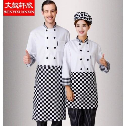 New Chef Jacket Long Sleeve Adult Kitchen Clothes Hotel Restaurant Chef Long Clothe Work Wear Chef Overalls Short Sleeves B-6272