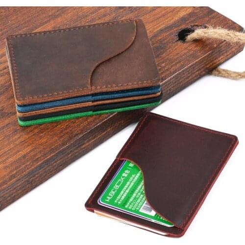 2020 new top layer cowhide card holder crazy horse skin change multi-function card holder cardholder credit card holder