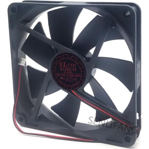 New For Yate Loon D14SH-12 DC 12V 0.70A 140x140x25mm 2-Wire Server Cooler Fan