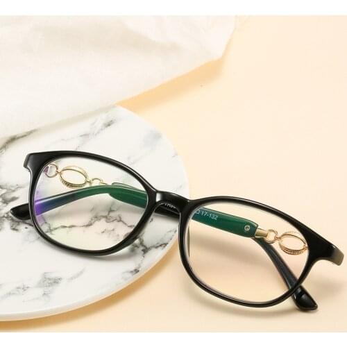 Seemfly New Women Anti Blue Light Reading Glasses Fashion Metal Decoration Presbyopic Eyeglasses Classic Computer Goggle Eyewear