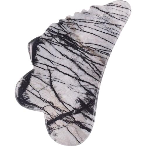 Sawtooth Gua Sha Tool Natural Picasso Jasper Face Care Massager Stone Jade Quartz SPA Scraping Healing Beauty Health Body Tool