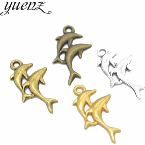 YuenZ 20 pcs 5 color Antique Sliver dolphin Charm fit for Bracelets Necklace DIY Metal Jewelry 28*18mm D733