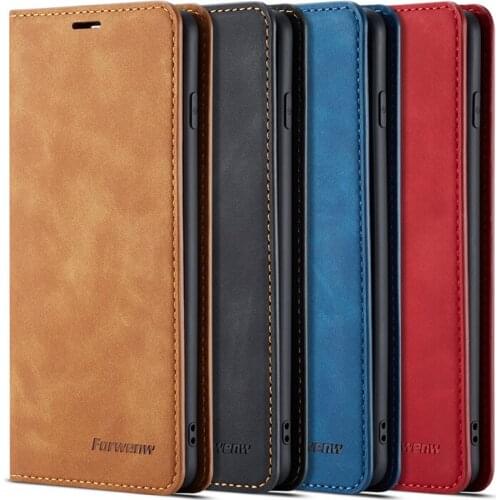 Luxury PU Leather Flip Phone Case for Samsung S7 S8 S9 S10 Plus Multifunction Cases for Samsung Note 10 Note 10 Plus Cover Funda