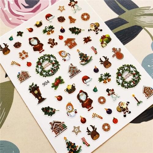 901-906--6P Christmas gift from Santa 3D Back glue Nail decal Nail sticker Nail decoration Nail art Nail ornament