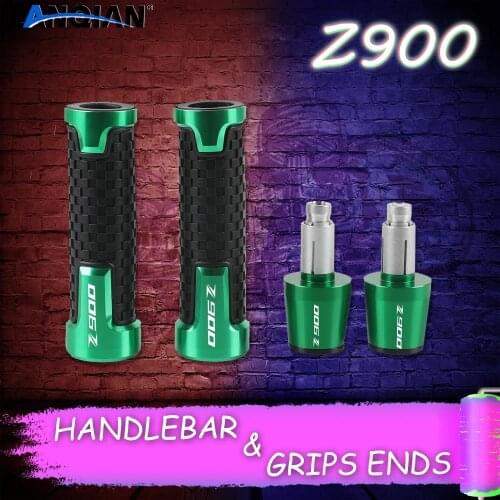 LOGO whit "Z900" For KAWASAKI Z900 RS 2017 2018 2019 2020 Motorcycle CNC Handlebar Grips and Handlebar Grips ends Accessories