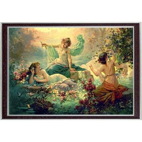 64-45-Needlework 14CT unprinted Embroidery Craft French DMC Quality Counted Cross Stitch Kit DIY Garden Play