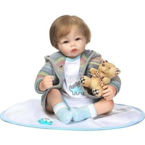 NPK reborn babies boy silicone dolls 20"50cm bebe newborn baby girl dolls for kids gift realista bonecas with sweater pacifier