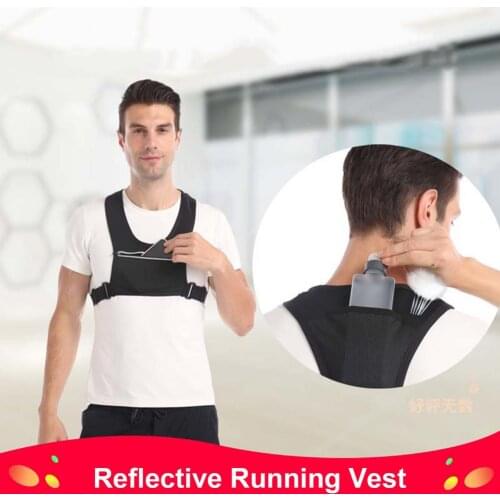 Reflective Running Vest With Mobile Phone Backpack Cycling Vest SBR Sports Phone Holder Bag For Running Cycling Accessories