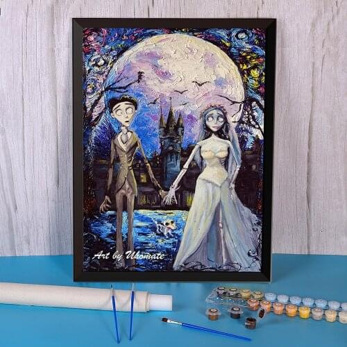 Tim Burton Paint By Numbers Set Acrylic Paints 40*50 Paiting By Numbers Decorative Paintings For Kids For Drawing Wholesale