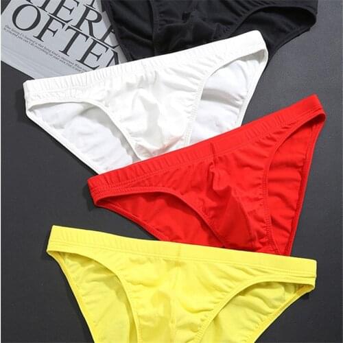 New mens underwear cotton U convex bag hip sexy solid color large size mens briefs comfortable breathable quality male panties