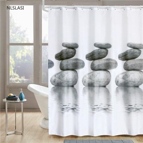Creative Printing Home Hotel Supplies Polyester Shower Curtain with Hook Waterproof Mildew Proof Bathroom Accessories Curtain