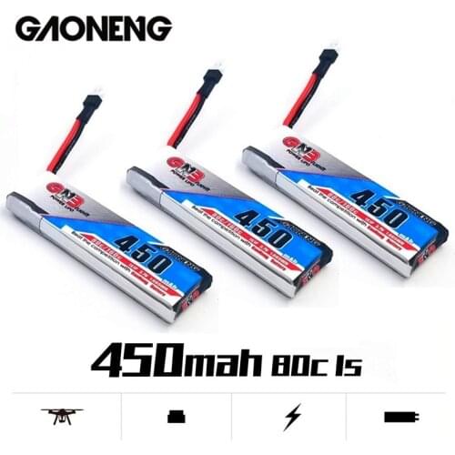 1/2/3/4/5PCS Gaoneng GNB 450mAh 3.7V 80C/160C 1S HV Lipo Battery For RC Helicopter Quadcopter FPV Racing Drone Parts