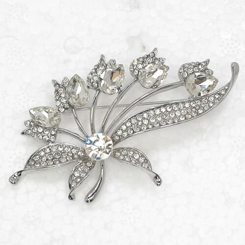 12pcs/lot Wholesale Fashion Brooch Rhinestone Swing Flower Pin brooches Bridal Wedding party Jewelry gift C102301